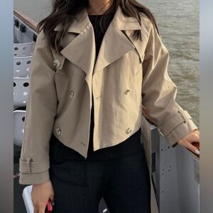 Meotine Bobby Canvas Trench Cropped Jacket